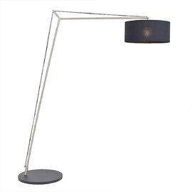 Alexandria Black Fabric Shade Floor Lamp With Matt Nickel Frame